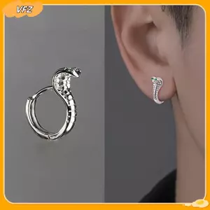 VFZ Thời Trang Punk Gothic Đồng Zircon Mắt Xanh Rắn Bông Tai Dành Cho Nam Nữ Hip Hop Cá Tính Thoáng Mát Hổ Mang Vòng Bông Tai Trang Sức Louislifecool
