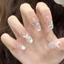 Làm Móng Tay Đơn Giản Pure Desire Phong Cách Đá Trong Suốt Mắt Mèo Nhấp Nháy Kim Cương Kim Cương Dây Xích Bướm Dài Đeo Móng Tay