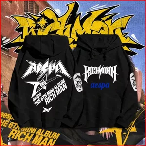 YB1 AESPA mini album thứ 6 Rich Man Áo Hoodie KPOP Áo Unisex Dài Tay Top BY1
