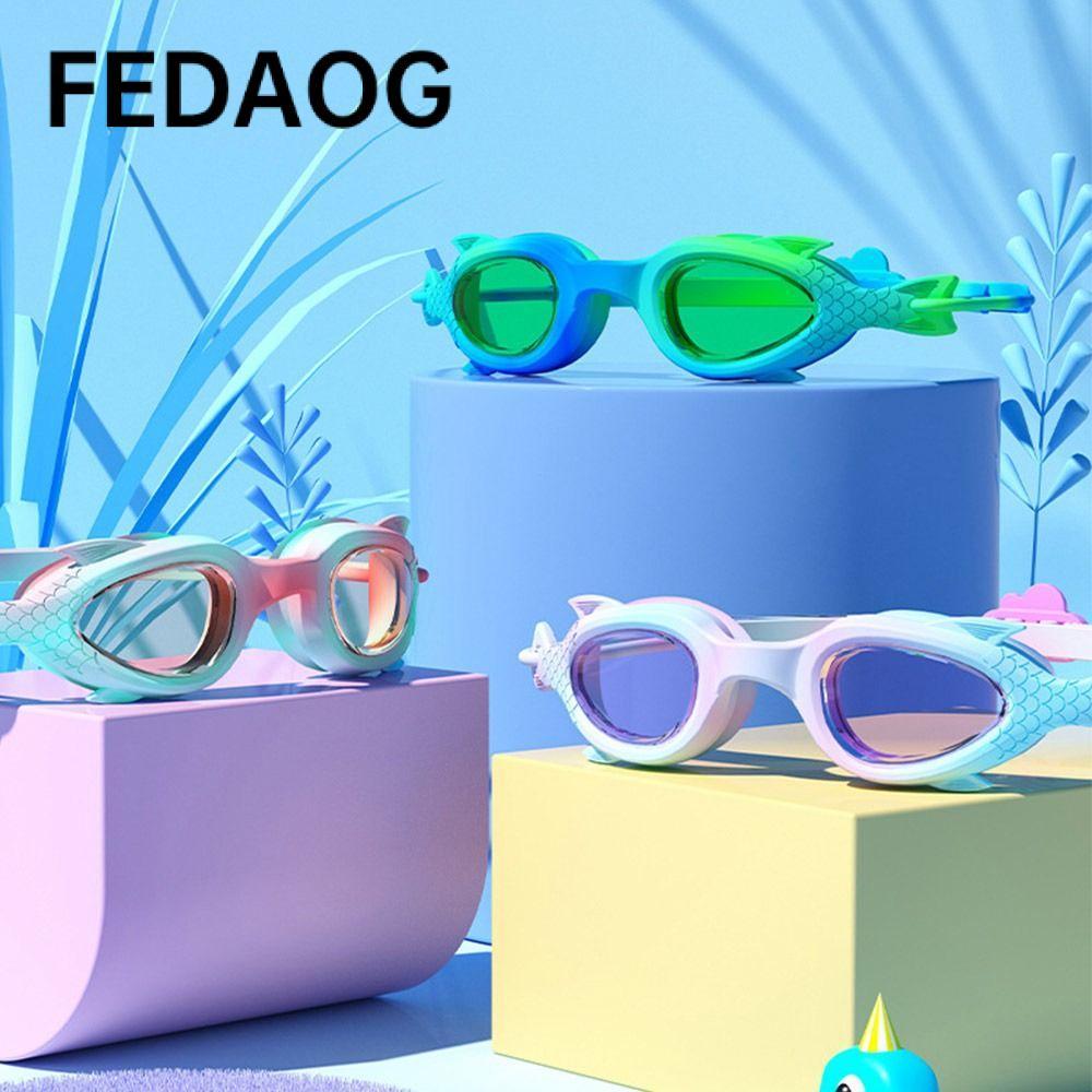 Kính mắt bơi FEDAOG, Kính bơi trẻ em mùa hè chống nước HD, Kính mắt dễ thương chống sương mù hoạt hình