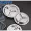 <cosyh>304 Stainless Steel Round Compartment Plate Food Tray with Spoon Fork for school