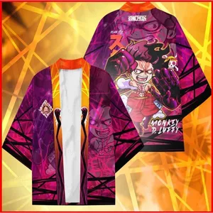 YB1 Anime ONE PIECE Kimono Haori Luffy Zoro Cosplay Hàng Đầu Rời Unisex Áo Cardigan Plus Kích Thước BY1