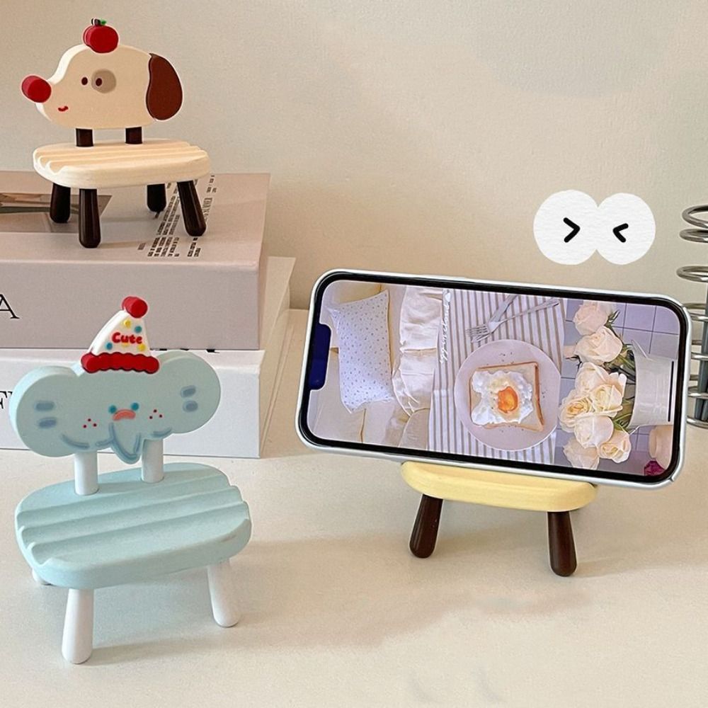 Giá đỡ lười máy tính bảng HOBBYIN, Giá đỡ ghế Mini có thể điều chỉnh góc hoạt hình, Đồ trang trí sáng tạo Giá đỡ điện thoại để bàn
