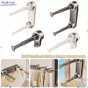 Móc DAYBREAK, Móc treo quần áo không khoan, Móc treo có thể thu vào có thể tái sử dụng cho ban công & giặt ủi
