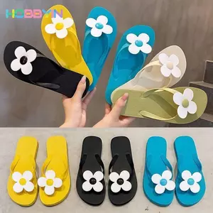 Giày xỏ ngón nữ HOBBYIN, Dép đế mềm đa năng thông thường đế mềm, Dép đi biển mùa hè hướng dương nhẹ chống trượt phong cách ngoài trời trong nhà