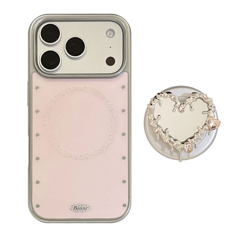 Ốp lưng Gilt Mirror Apple 17promax iPhone16 Giá đỡ từ tính 15 Thích hợp cho 14 Mạ mát ngọt ngào 17