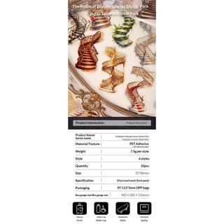 JIANWU Ladderland Wonder Series Vintage Thang Phong Cảnh Chất Liệu Cắt Dán Thêu Sò PET Miếng Dán Sáng Tạo Tạp Chí Văn Phòng Phẩm
