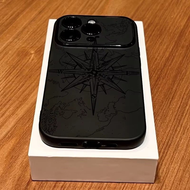 Ốp Điện Thoại Cho iPhone 11 Ốp Lưng iPhone 15 16 17 Pro Max 14 13 12 X XS XR Plus Sáng Tạo La Bàn Họa Tiết Chống Sốc Bìa Mềm