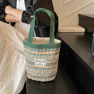Cao Cấp Niche Handmade Túi Xách Phong Cách Mới Giỏ Rau Củ Túi Bento Nhân Viên Văn Phòng Túi Ăn Trưa Bán Buôn Hộp Cơm Trưa Túi