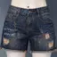 Quần short Denim nữ mùa hè a-Line Phong cách mới Phiên bản Hàn Quốc Hợp thời trang Thêu độc đáo dáng rộng rách-