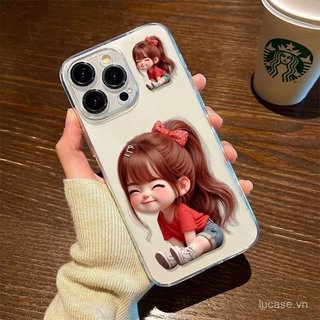 Ốp điện thoại hoạt hình hoạt hình Cô gái đuôi ngựa cao Thích hợp cho iPhone 11promax 11 12 13 14 promax 17promax 17 16 15 pro max xr xs 12promax Vỏ bảo vệ trong suốt chống sốc