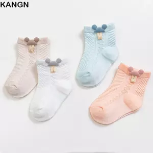 Vớ Sơ Sinh KANGN, Tất Không Xương Xuân Hè Màu Trơn, Tất Ngắn Thoáng Khí Cotton Thời Trang