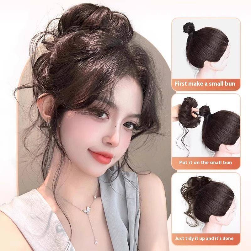 Eshylala Dây Buộc Tóc Phong Cách Mới Pas Tóc Giả Lông Tơ Bun Phụ Kiện Tóc Bun Thấp Dây Buộc Tóc Cho Nữ Phần Mở Rộng Tóc Và Tóc Giả [MỚI]