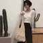 XOITU Retro Thời Trang Di Động Dệt Kim Sợi Túi Bảo Quản Dung Tích Lớn Giải Trí Túi Đeo Vai Túi Mua Sắm Túi Tote Thực Tế Túi Xách VN