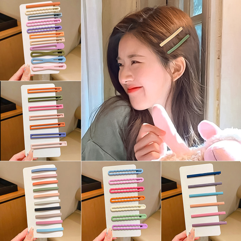 Màu Kim Loại Tóc Cho Người Phụ Nữ INS Đơn Giản Barrette Nổ Kẹp Bb Kẹp Tóc Mũ Đội Đầu Mỏ Vịt Nổ Kẹp