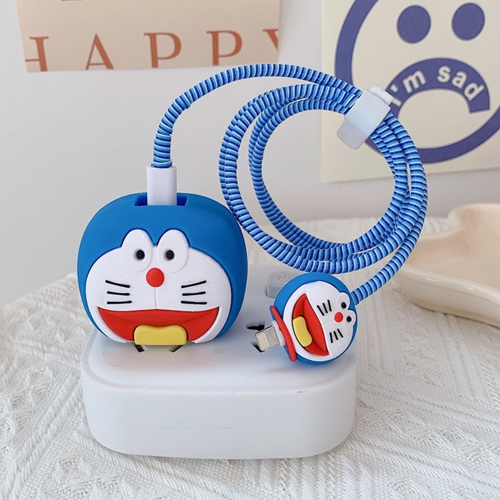 Phim hoạt hình tay áo bảo vệ cáp sạc nhanh, đầu sạc, phụ kiện dữ liệu