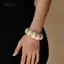 AqToCna Vintage Punk Acrylic Dây Đàn Hồi Thi Vòng Tay Rộng Thời Trang Quyến Rũ Lắc Tay Tính Khí Trang Sức Cho Nữ AqToCna