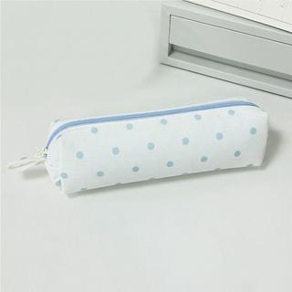 Bút Chì MKYCO, Túi Đựng Bút Đa Năng Màu Kem, Chấm Bi Di Động Dung Tích Lớn Túi Văn Phòng Phẩm Trở Lại Trường Quà Tặng