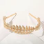 JVSUB Lá Vàng Tiara, Phụ Kiện Cô Dâu Thoải Mái Phù Hợp Với Cô Dâu Mũ Đội Đầu, Phong Cách Retro Hàn Quốc Trang Sức Tóc Mũ Cho Nữ Bé Gái