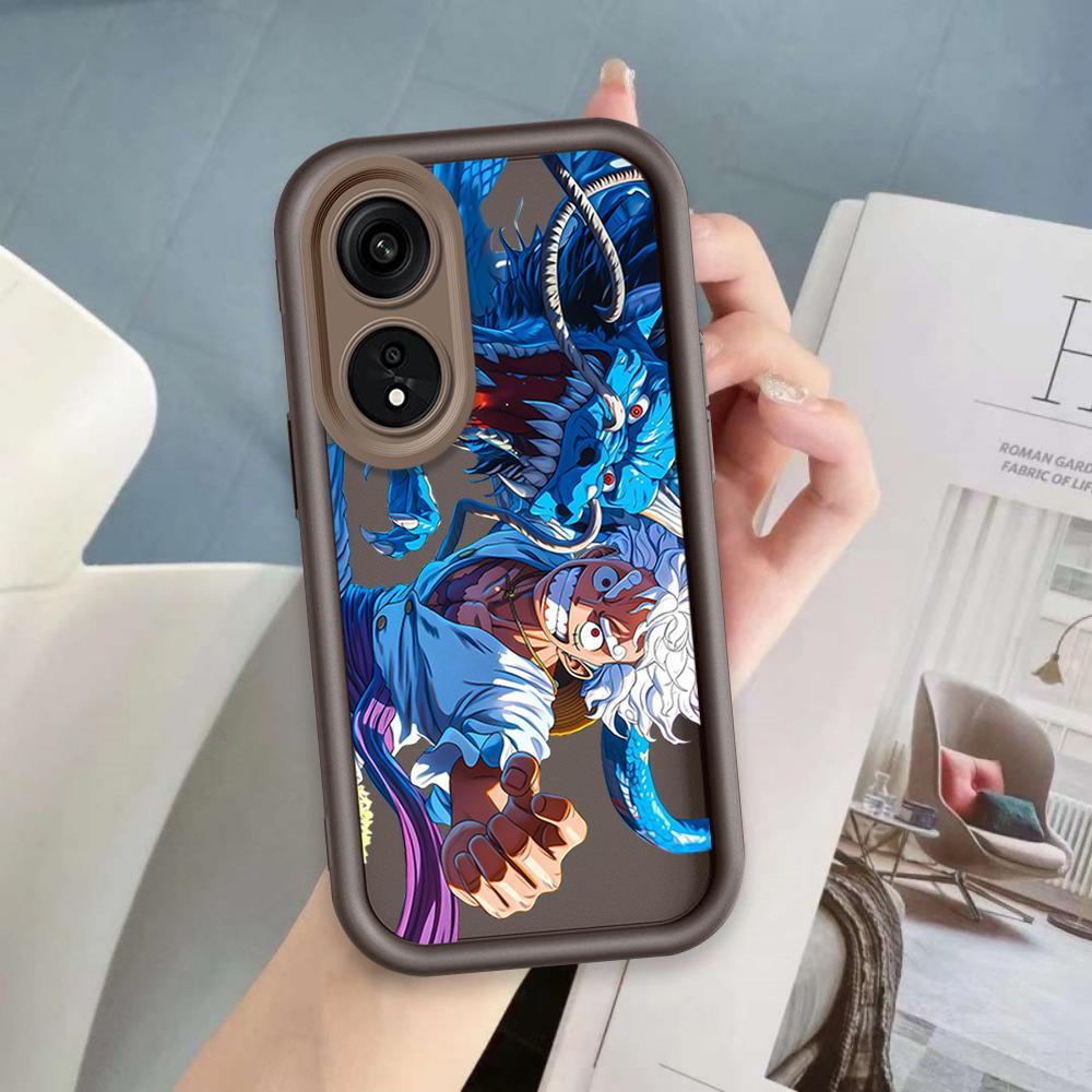 Ốp Lưng Cho OPPO A17 A17K A18 A38 A58 A60 4G Phim Hoạt Hình Silicon Mềm Đáng Yêu Ốp lưng TPU One Piece Luffy ZARO Sinh Viên Mắt Thiên Thần Chống Sốc Ốp Lưng