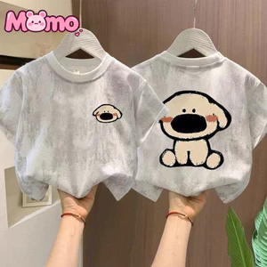 Áo buộc dây cổ tròn tay ngắn cổ tròn in họa tiết anime Crayon Shin-chan dành cho bé trai và bé gái