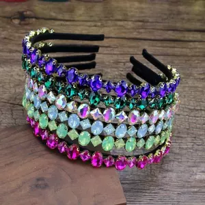 PYCOU Lấp Lánh Đầu, Viền Pha Lê Lấp Lánh Kim Cương Giả Tóc Vòng, Thời Trang Chống Trơn Trượt Bé Gái Phụ Kiện Tóc Wome