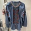 Phong Cách Bohemian Công Nghiệp Nặng Họa Tiết Hoa Áo Sơ Mi Nữ Rời Tay Đèn Lồng Retro Phong Cách Dân Tộc Tính Khí Hàng Đầu