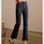 Quần jean Micro-Flap dài đến mắt cá chân Màu xanh Slimer Look Slim-fit High @