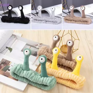 SAIA Hoạt Hình Ốc Đầu, Trang Điểm Chăm Sóc Da Mặt Rửa Tóc, Nữ San Hô Lông Cừu Co Giãn Phụ Kiện Tóc Nữ Cô Gái