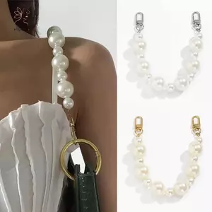 HNKMP Thời Trang Giả Ngọc Trai Túi Trang Trí Phụ Kiện Hành Lý Dây Xích Nữ Túi Đeo Vai Dây Xích Ngọc Trai Trang Trí Dây Xích.