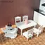 Mô hình xe đẩy thực phẩm, bàn ghế nhựa tỷ lệ 1:12 cho nhà búp bê, đồ nội thất mini trang trí