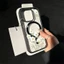 Magsafe Ốp sạc dây từ hoa C vuông sang trọng Ốp lưng Noel iPhone17 16 15 14 13 12 11 Pro Max 7 8 Plus XR XS Max