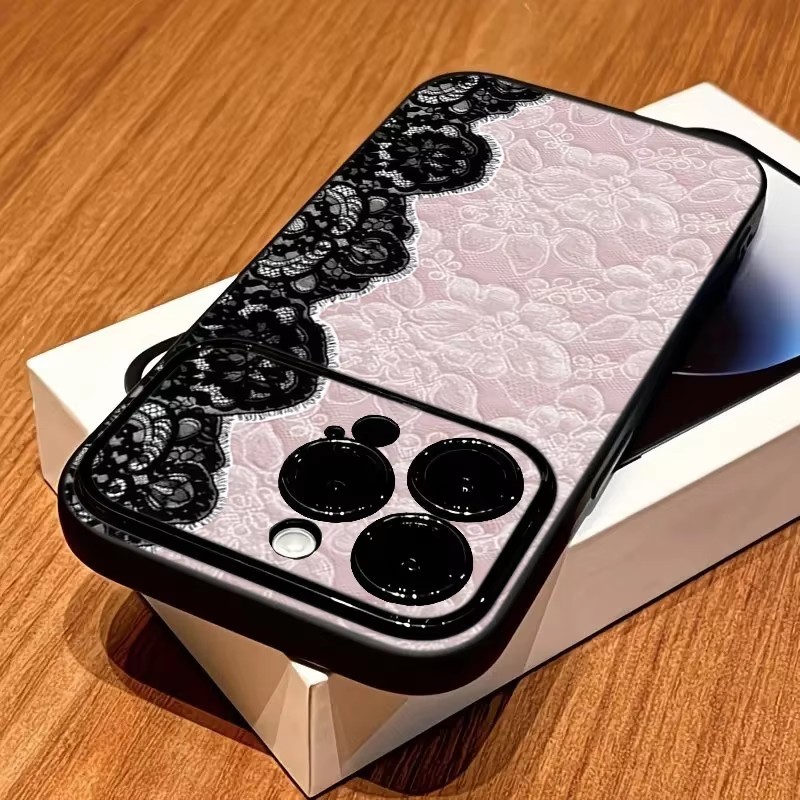 Chi Tiết Ren Hoa Ốp Lưng Điện Thoại iPhone 17 16 15 14 13 12 11 Pro Max XS X XR 16 15Plus Vỏ Silicon Mềm Chống Sốc