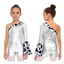 Nyeemya Trẻ Em Bé Gái 2 Chiếc Trang Phục Bò Cô Gái Phương Tây Tay Dài loe Viền Kim Loại Chắp Vá Leotard Đáy Đáy Bấm Nút Body Với Quần Short Eo Cao