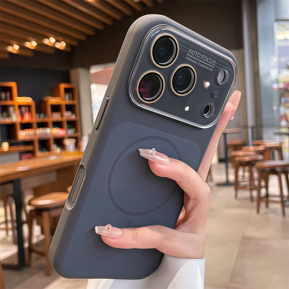 Ốp điện thoại từ tính thạch màu cho iPhone 17 Pro Max 15 16 pro max Bảo vệ ống kính chống rơi Vỏ cứng bảo vệ điện thoại