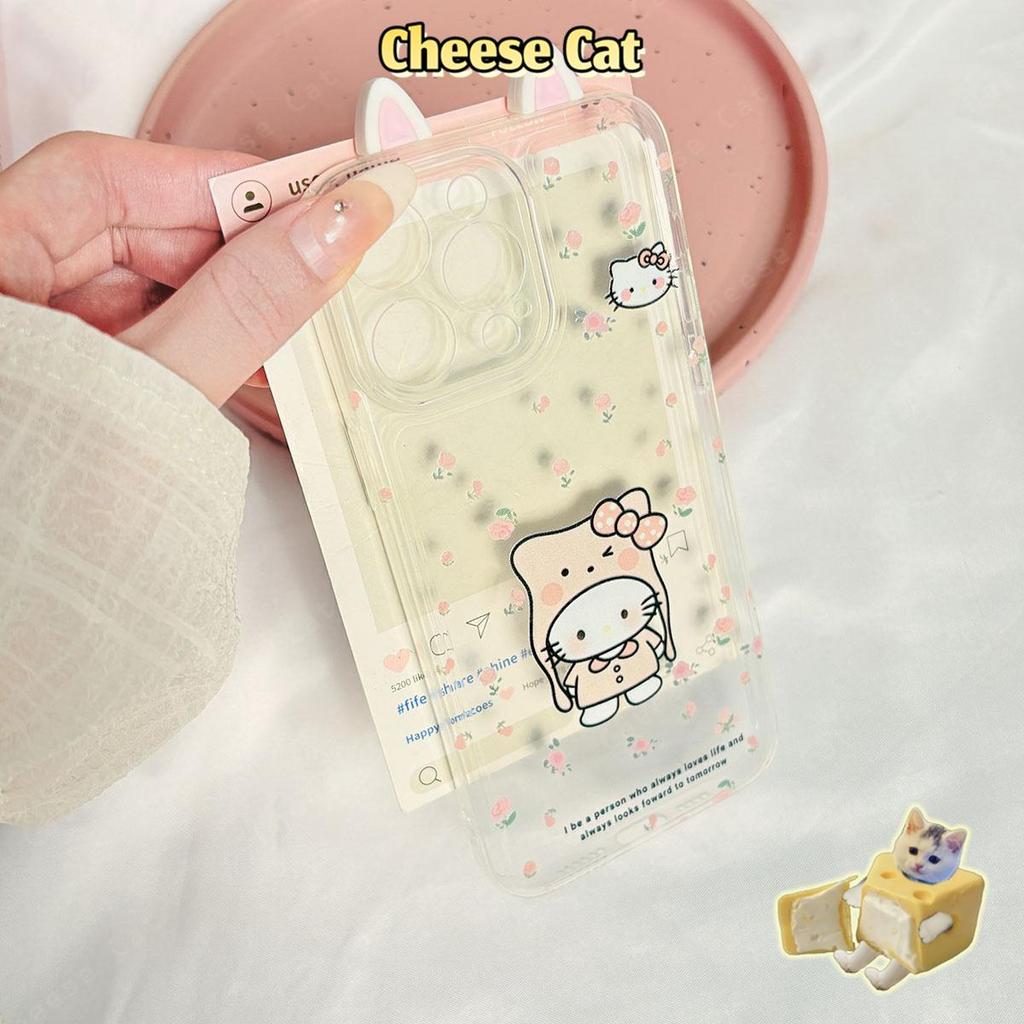 3D Tai Mèo Hoa Kitty Ốp Lưng Điện Thoại iPhone 14 13 15 16 11 12 17 Pro Max 6 7 8 Plus SE XR Xs Max