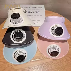 PNPIA- Mũ chống nắng vành rộng có quạt chạy bằng năng lượng mặt trời Tấm che ngoài trời làm mát thoáng khí cho chuyến đi chơi gia đình trong công viên