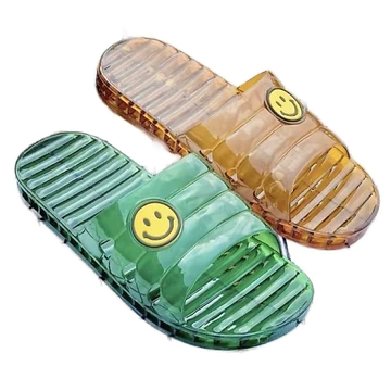 Dép nhựa dẻo mặt cười , dép lê mang hàng ngày, dép đi trong nhà cho nam nữ 2 màu nâu và xanh đủ size 36-43