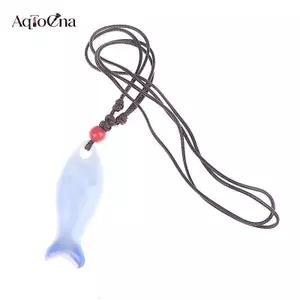 AqToCna Phong Cách Trung Hoa Gốm Cá Còi Nelaces Mặt Dây Chuyền Mịn Handmade Còi Tinh Tế Quyến Rũ Nelace Unisex Áo Len Dây Xích AqToCna