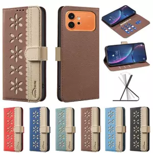 Ốp YJD Cho Honor 600 Pro Chặn Màu Hoa Nhỏ Khe Cắm Thẻ Da Chống Rơi Vỏ Điện Thoại