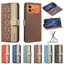 Ốp YJD Cho Honor 600 Pro Chặn Màu Hoa Nhỏ Khe Cắm Thẻ Da Chống Rơi Vỏ Điện Thoại