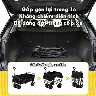 Xe kéo gấp gọn đa năng 300kg – Xe hàng đi chợ, cắm trại, dùng gia đình – Siêu gọn nhẹ