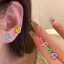 AqToCna 6 Chiếc Bông Tai Thời Trang Dopamine Bông Tai Trái Tim Nhiều Màu Sắc Cho Nữ Cô Gái Ngọt Ngào Đa Năng Bông Tai Trang Sức Phụ Kiện Quà Tặng AqToCna