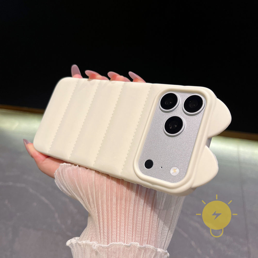 Phone Case For iPhone 17 Pro Max 16 15 14 15/14/13 TPU Cat Soft PU 3D Aesthetic Korean Cute