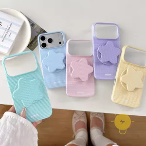 Phone Case For iPhone 17 Pro Max Plus 16e 16 15 14 13 12 11 12/12 Pro PC with Griptok TPU Dragon with Griptok Horse Stripe Star Aesthetic Korean Cute