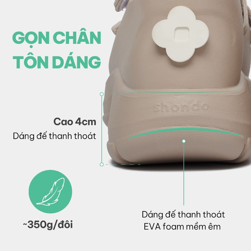 Giày Búp Bê Thể Thao Shondo Ballet Sneaker Nữ Dreamie Đế Cao 4cm Tôn Dáng Nhiều Màu | BigBuy360 - bigbuy360.vn