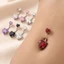 Nhẫn Nút Bụng PYCOU, Thép Không Gỉ Zircon Xuyên Rốn Rốn, Hình Trái Tim Phổ Biến Trang Sức Cơ Thể Bạc Pha Lê Cho