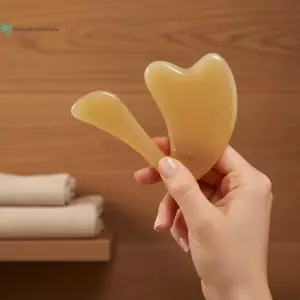 BeautifulHomeA Natural Ox Horn Gua Sha Bộ Massage Cạnh Mịn Hiệu Ứng Nâng Cho Cơ Thể Chăm Sóc Da Tại Nhà Sử Dụng VN