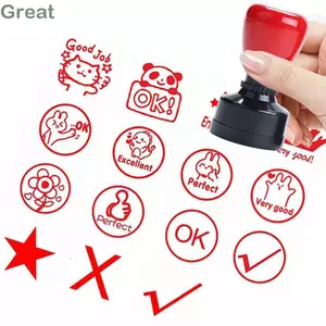 Dấu cảm xúc TUYỆT VỜI, Con dấu sổ lưu niệm Đồ dùng giáo viên Con dấu khuyến khích giáo viên, Di động DIY Khen ngợi Biểu tượng cảm xúc Tem khen ngợi