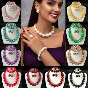 Phong Cách Hàn Quốc Thanh Lịch Retro Ngọc Trai Vòng Cổ Nữ Xuyên Biên Giới Xương Đòn Dây Chuyền Cô Dâu Váy Cưới Phụ Kiện Vòng Cổ Bông Tai Bộ
